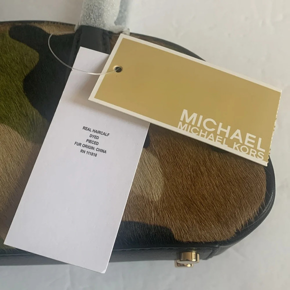 Michael Kors Camo LULU Satchel Handbag Small Handle New - Picture 11 of 13